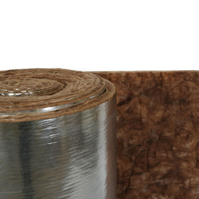  FSK-Faced Brown Glass Wool Insulation Blanket | Multi-Purpose Thermal & Acoustic Wrap for Pipes, Equipment, and Mechanical Surfaces